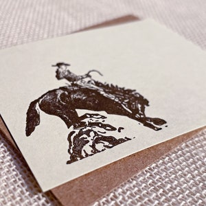 Cowboy - Letterpressed Small Flat Gift Card