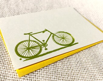 Bicycle - Letterpressed Small Flat Gift Card