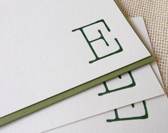 Small Letterpress Monogram Card Set - Typewriter Font Style