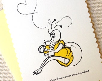 Letterpress Mothers Day Card - Bees