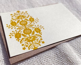 Ukrainian Sunflower Bouquet - Letterpressed Small Flat Gift Card