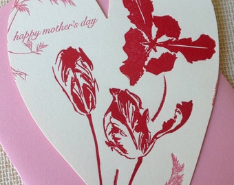 Letterpress Mothers Day Card - Tulips