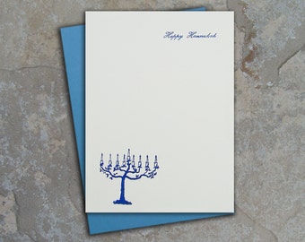Menorah - Vintage Letterpressed Holiday Card