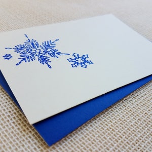 Snowflakes - Letterpressed Small Flat Gift Card (3.5625&quot; x 2.5625&quot;)