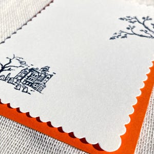 Halloween Haunted House - Letterpressed Flat Halloween Card (A2)