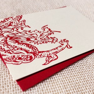 Dragon - Letterpressed Small Flat Gift Card (3.5625&quot; x 2.5625&quot;)
