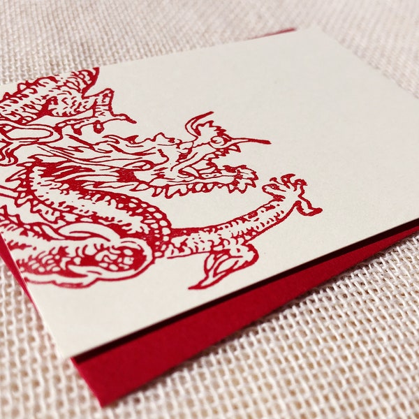 Dragon - Letterpressed Small Flat Gift Card