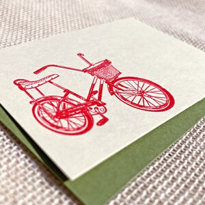 Girl&#39;s Bicycle - Letterpressed Small Flat Gift Card (3.5625&quot; x 2.5625&quot;)