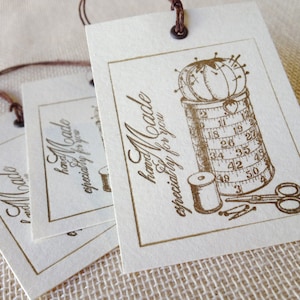 Letterpressed &quot;Hand Made Especially For You&quot; Gift Tags