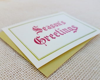 Seasons Greetings - Letterpressed Small Flat Gift Card