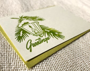 Greetings - Letterpressed Small Flat Gift Card