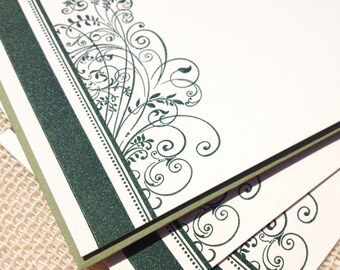 Decorative Flourish No.01 - Letterpressed Small Flat Enclosure Card Set