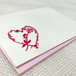 Heart - Letterpressed Small Flat Gift Card (3.5625&quot; x 2.5625&quot;)