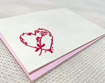 Heart - Letterpressed Small Flat Gift Card