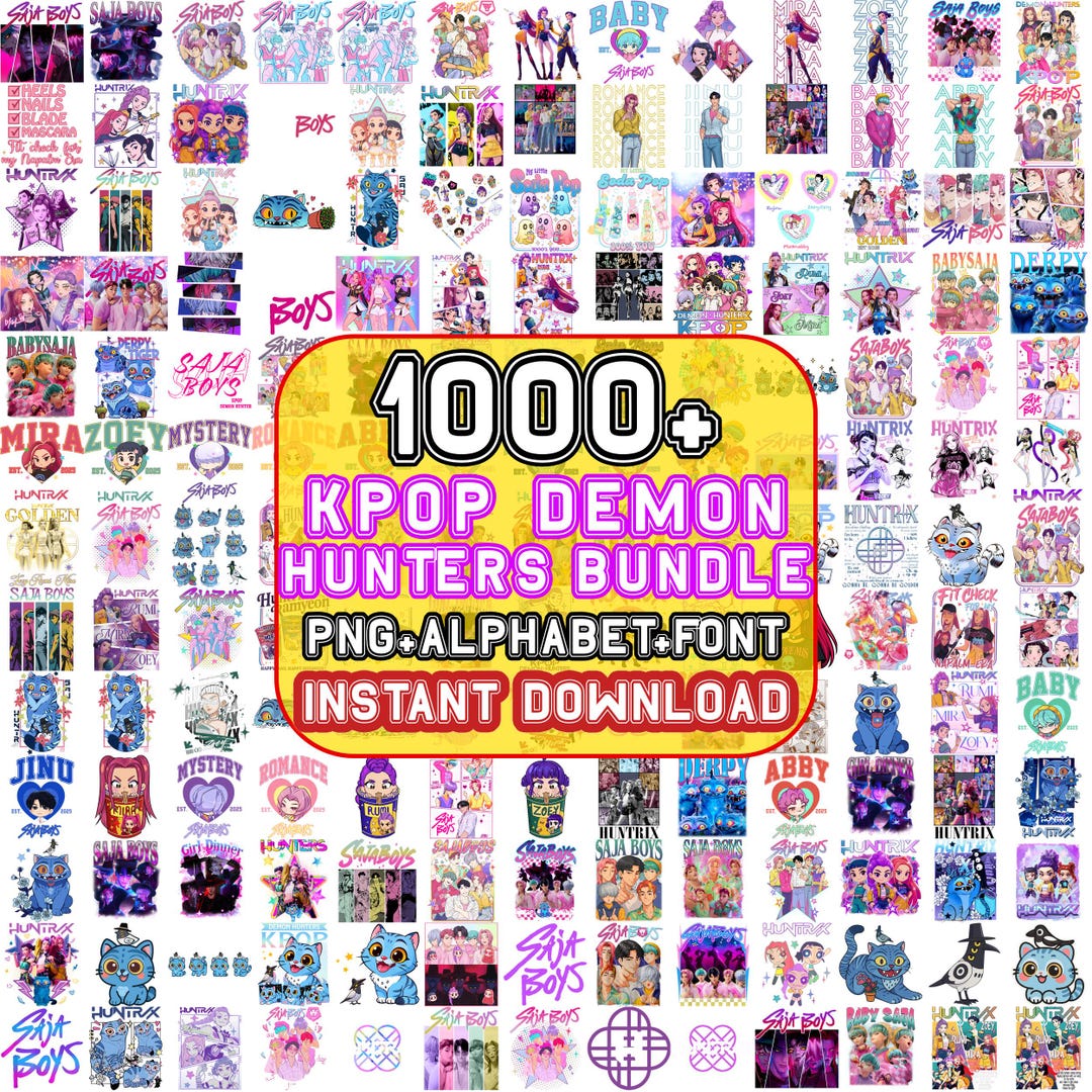 1000+ Kpop Demon Hunter Huge Bundle | Girl Dinner Meme PNG, Huntrix Fans PNG, Saja Boys Kp