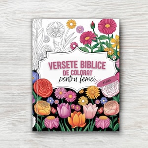 Ausmalbuch mit Blumenmotiven auf rumänisch mit Bibelverse