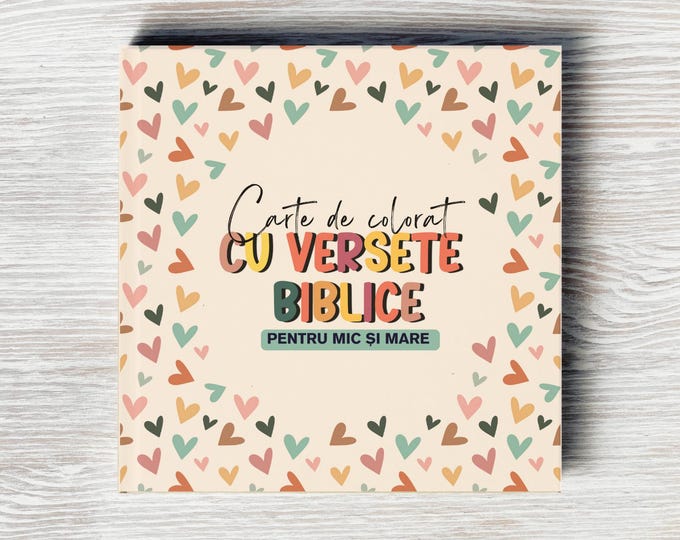 Carte de colorat în format fizic pentru copii și adulți, cu versete biblice – 40 de pagini