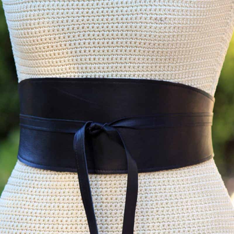 Wide Lether Obi Wrap Sash Belt with bonus REVERSIBLE fabric | Etsy
