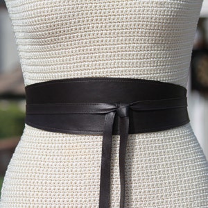 REVERSIBLE Espresso 2 sided Leather Sash Obi Wrap Belt • XS S M L XL  Petite & Plus Size • Brown Cinch Belt