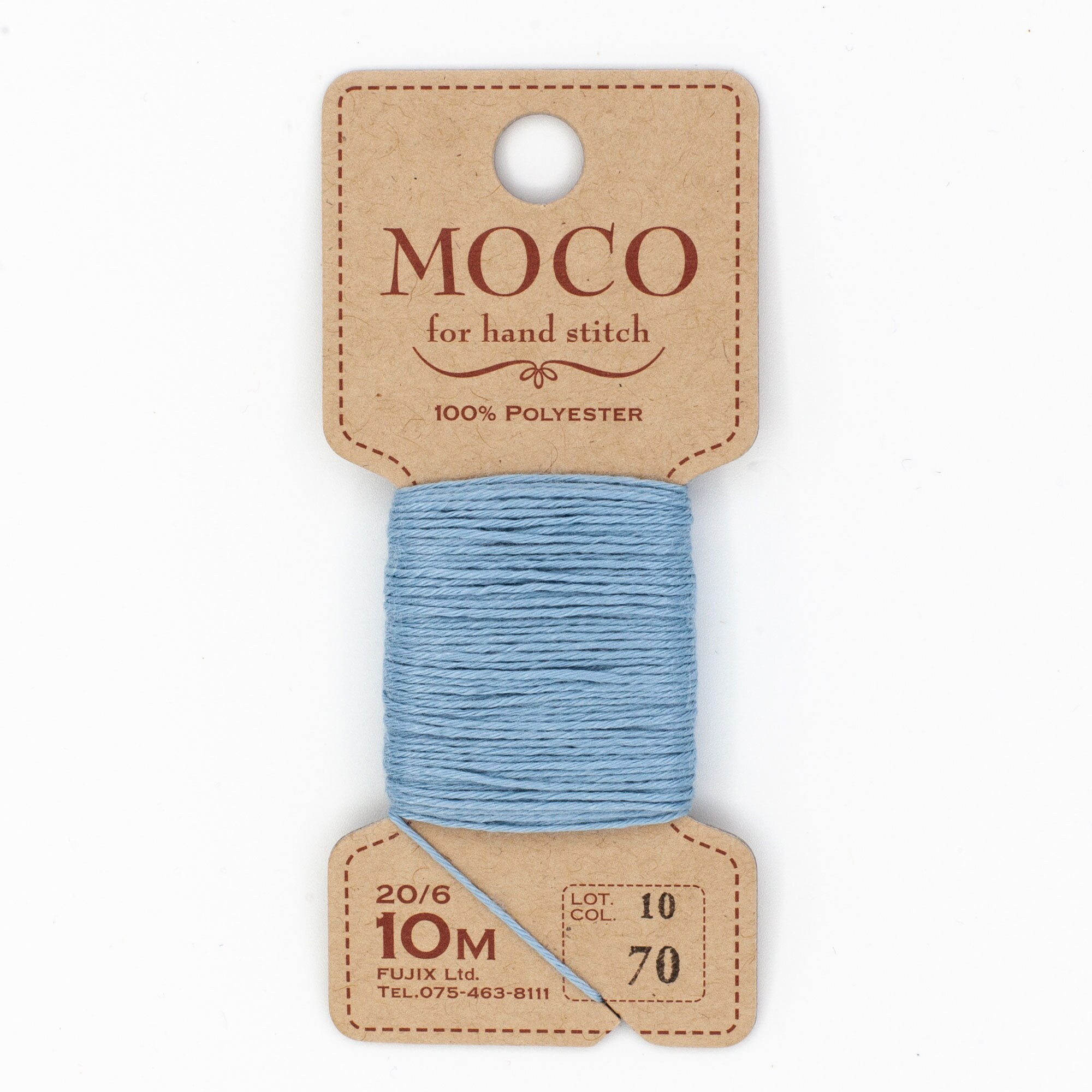 Fujix 'MOCO' Japanese Sashiko Embroidery Thread 70 Light Blue UK