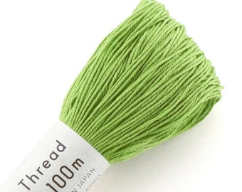 Japanese Sashiko Thread 107 SPRING GREEN, 100m Skein, UK Seller