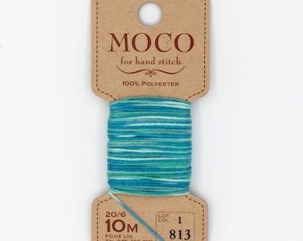 Fujix 'MOCO' Japanese Sashiko Embroidery Thread 197 Emerald UK