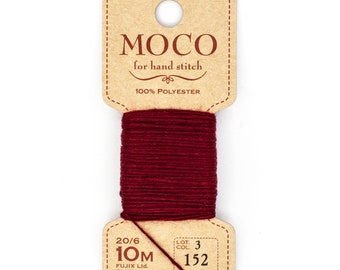 Fujix 'MOCO' Japanese Sashiko Embroidery Thread 152 Dark Maroon UK
