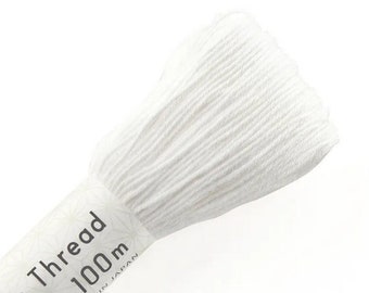 Japanese Sashiko Thread 101 WHITE, 100m Skein, UK Seller