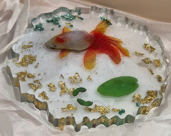 Handmade Resin Koi Pond with Irregular Edges