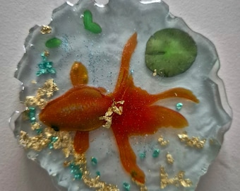 Handmade Resin Koi Pond with Irregular Edges