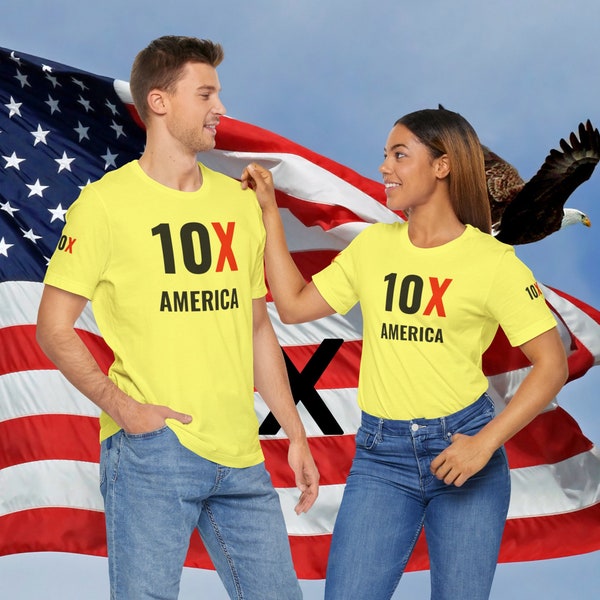 10X America T-shirt | Unleash Your Potential, Make a Bold Statement! | Unisex Light Colors Jersey Short Sleeve Tee | Join the 10X community