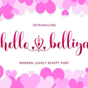 Hello Belliya Font, Wedding Script Font, Modern Font, Display Font, Cricut Font Script, Font Bundle For Logo, Wedding Invitations Font