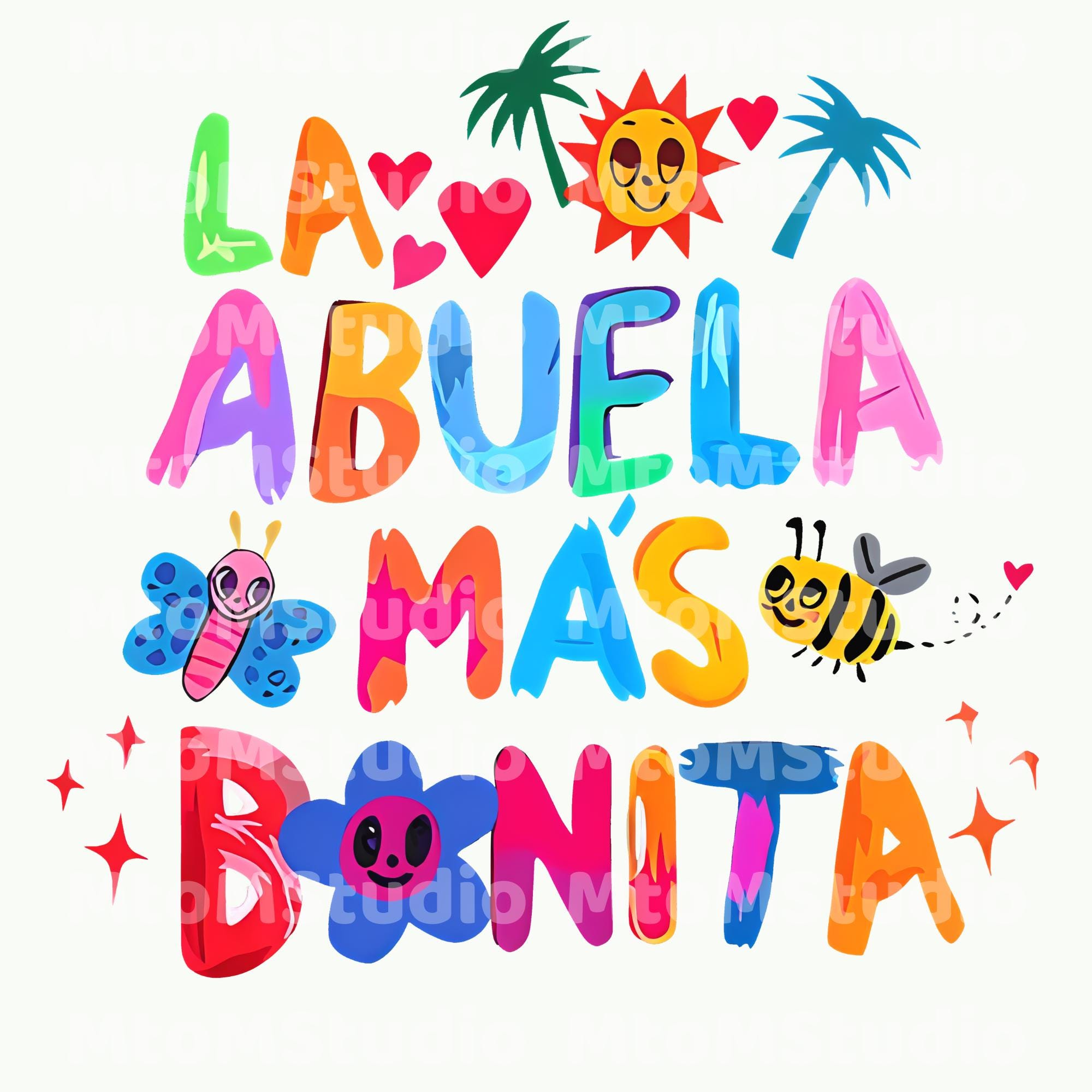 La Abuela Mas Bonita Png, Abuela Latina Grandmother Graphic Png, Trendy Digital for Women for Men, Perfect Gift