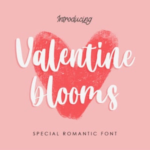 Valentine Blooms Font, Love Font, Cricut Fonts, Casual Font, Modern Font, Fonts for Crafts, Cursive Font, Monoline Font, Retro Font