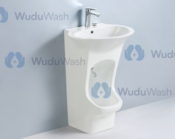 WuduWash Wudu Basin 2.0 mit zwei Ebenen, großes Fußwaschbecken, tiefes Waschbecken mit Wasserhahn