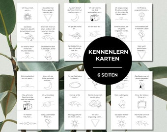 Getting to know each other cards | Icebreaker | Getting to know each other | Conversations | Introduction to the topic | Social work | Digital download | 2024 | Icebreaker
