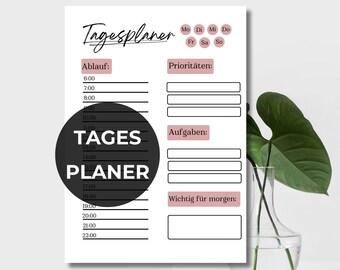 Tagesplaner | ADHS | Reflexion | Produktivität | Vorlage | 2024 | Digitaler Download | zum ausdrucken | Soziale Arbeit | Familienhilfe