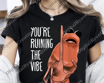Marcus The Worm You're Ruining The Vibe png, Marcus The Worm Meme Digital, Funny Meme png, Brain Rot png