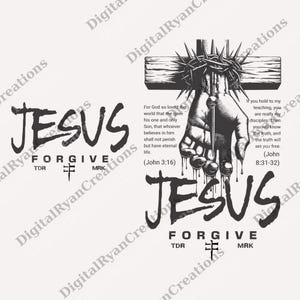 Jesus Forgiven Christian png, Vintage Jesus png, Love jesu Gift, Father Day Gift, Gift For Men