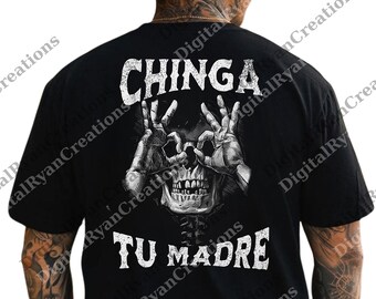 Chinga Tu Madre Schädel mit OK Grafik PNG, Schädel Sublimation, Vintage Schädeldatei, lustiger Humor für Erwachsene Sofort Download