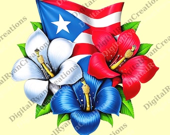 Puerto Rico Flowers Boricua Puerto Rican Flag png, Puerto Rico png, Puerto Rico State Flower png, Flor de Maga png