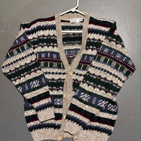 Hand Knit Striped Grandpa Cardigans - No. 6E