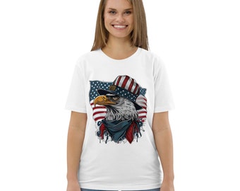 American patriotic eagle t-shirt, Unisex organic cotton t-shirt ,American patriotic eagle,  american t-shirt,  excellency