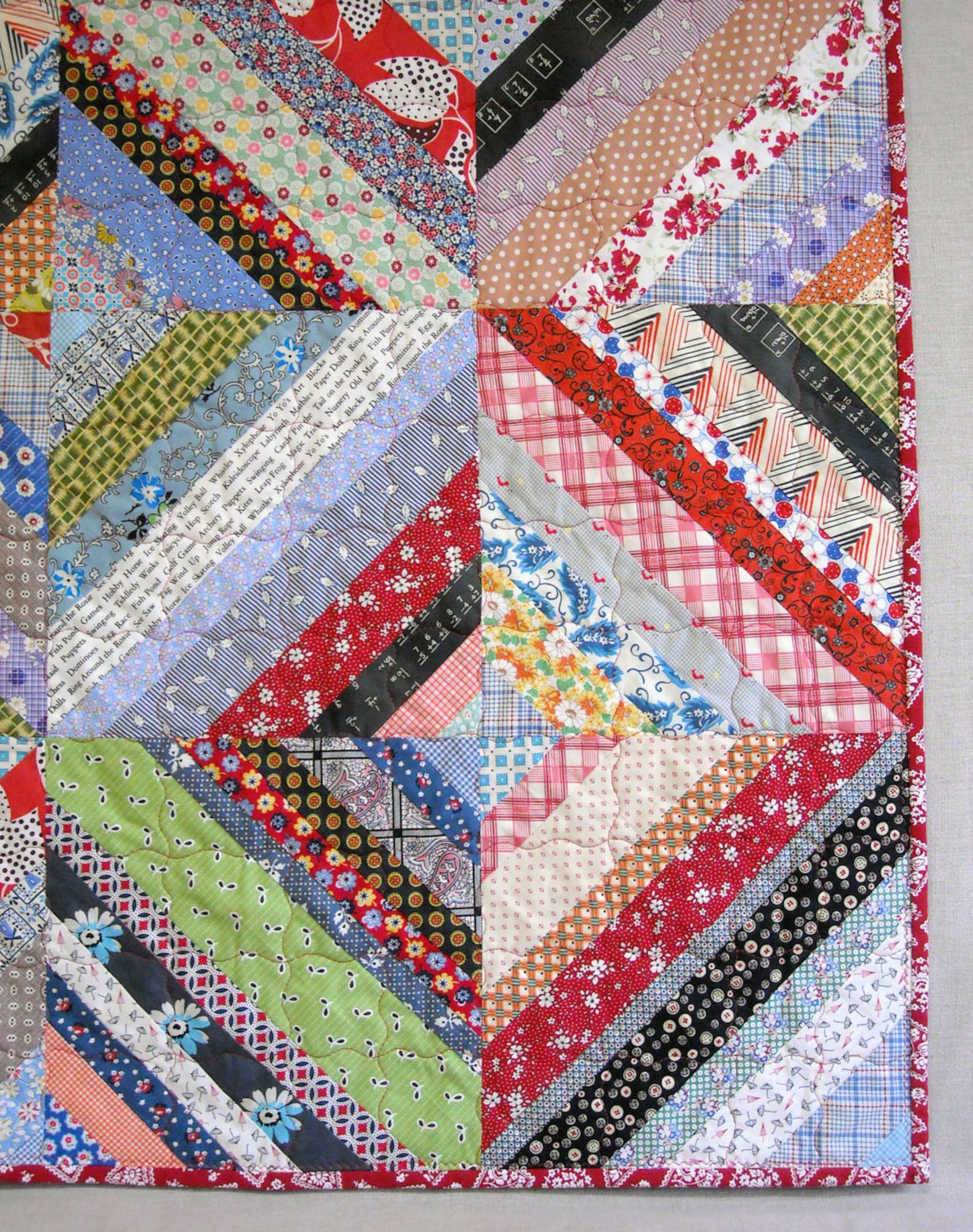 Old Fashioned String Quilt Lap Quilt Repro Feedsack Etsy
