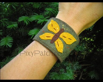 Fluttering Butterfly Wool Wrist Cuff