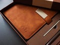 Custom Initials Notebook with pen,Personalized A5 Vegan Leather Notebook,Father's Day Gifts Men product logo