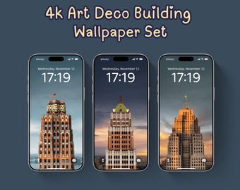 Fondos de pantalla de rascacielos Art Déco / Fondos de pantalla 4K para teléfono (Descarga digital)