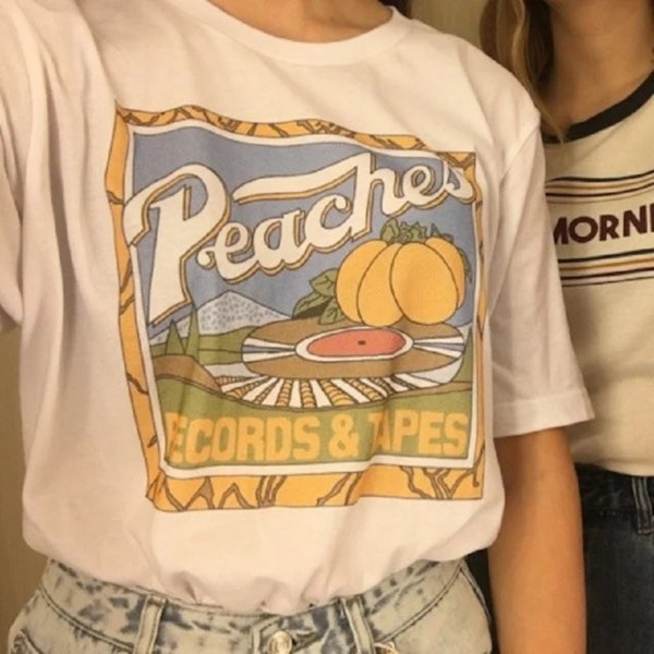 Camicia Peaches Records, Maglietta di dischi e nastri, Maglietta di dischi, Maglietta vintage anni '70, Maglietta uomini e donne del 1970, Regalo per gli amanti della musica, Vinile