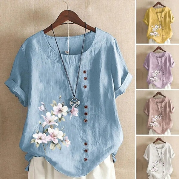 Floral T-Shirt for Women Summer O Neck Harajuku Clothes 3D Print Short Sleeve Tees Casual Blouse Ladies Fashion Pullover Tops.