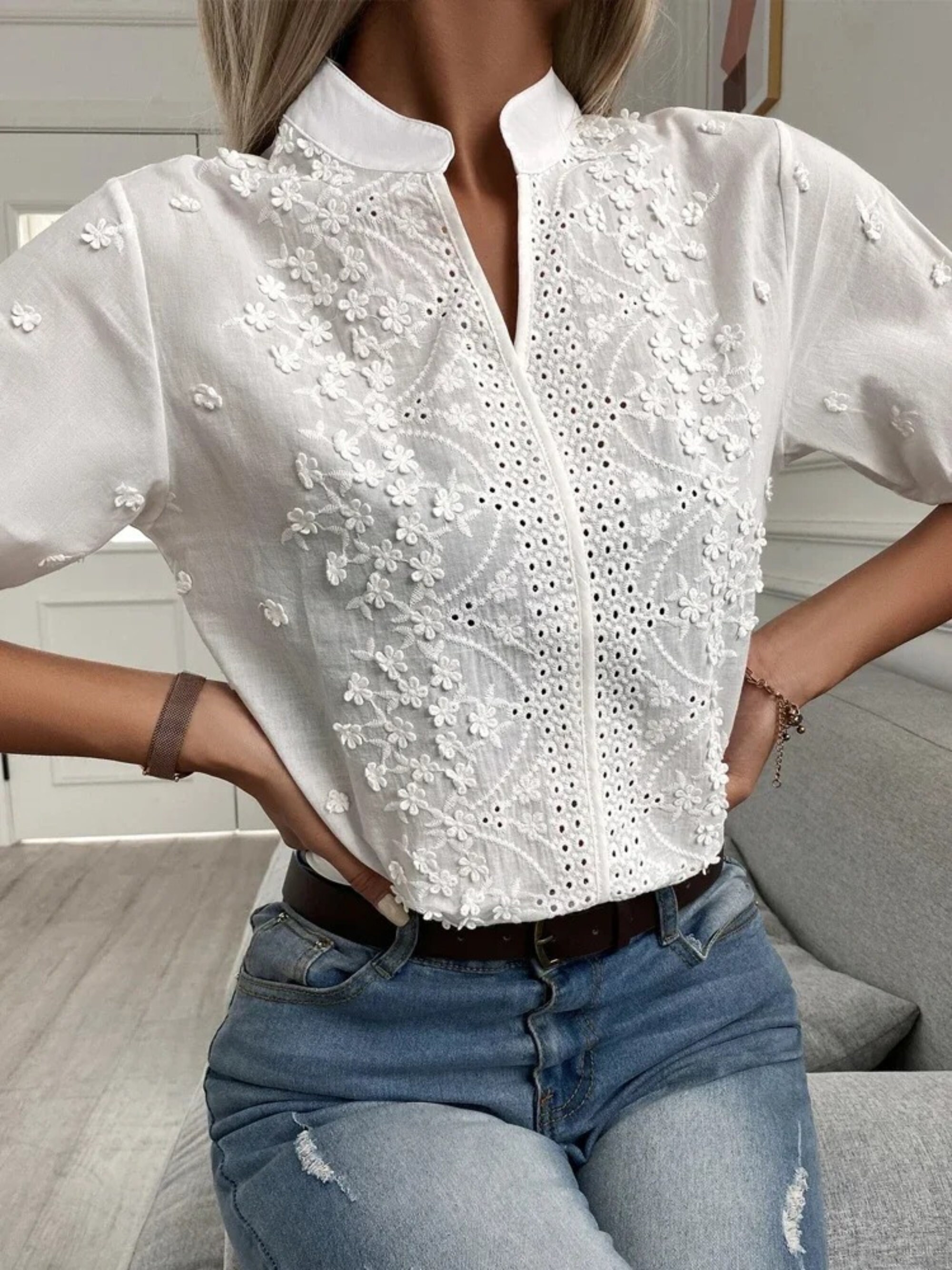 ladies white dressy blouses